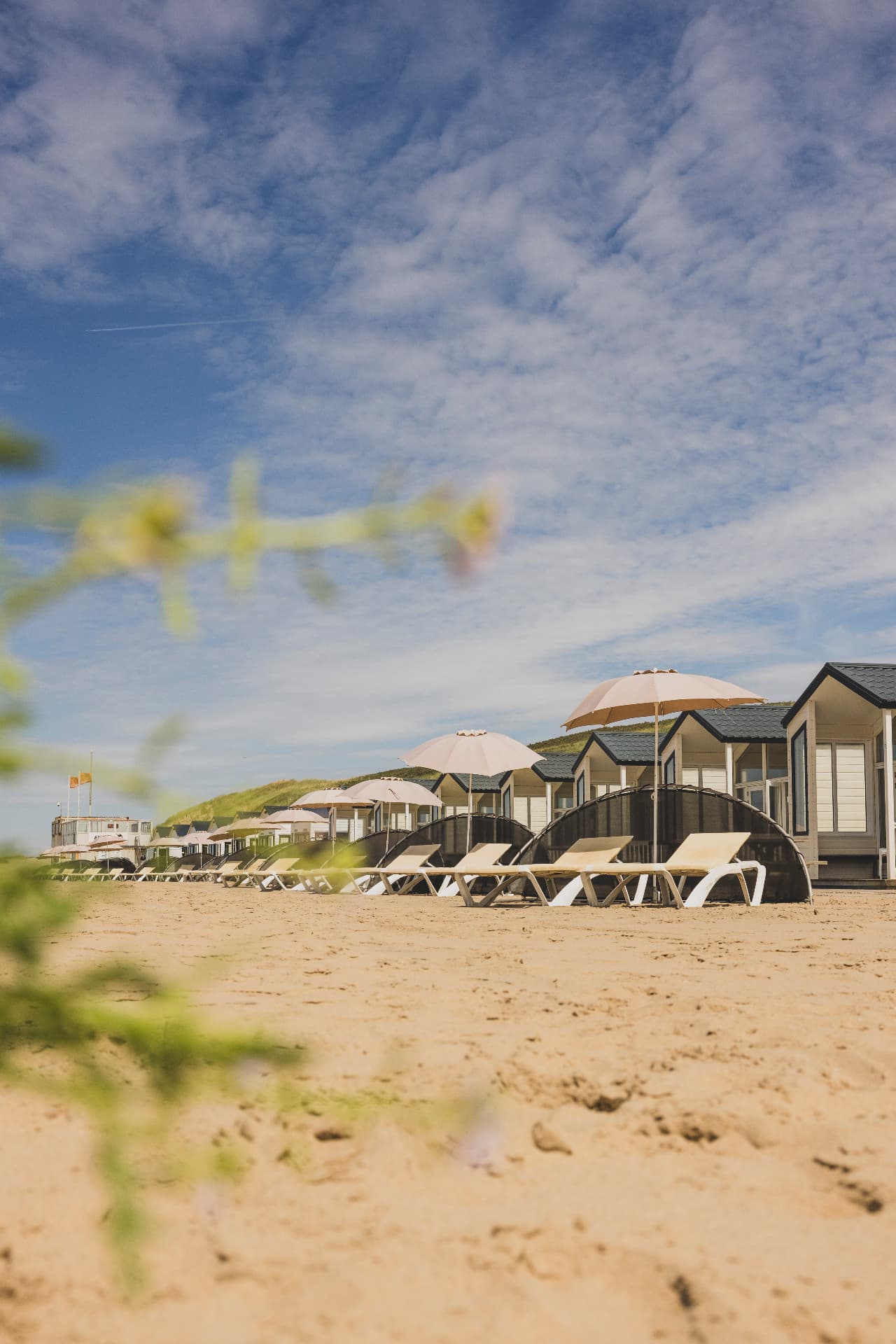 De strandbungalows van Wantveld aan het strand van Katwijk-Noord